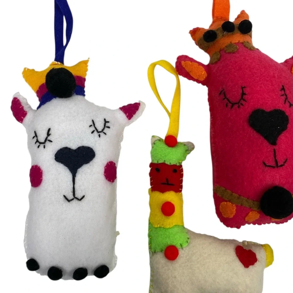 Handmade felt llama